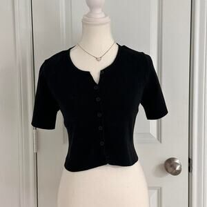 Princess Polly Size Medium (6) Black Great Quality Button Up Top For Summer